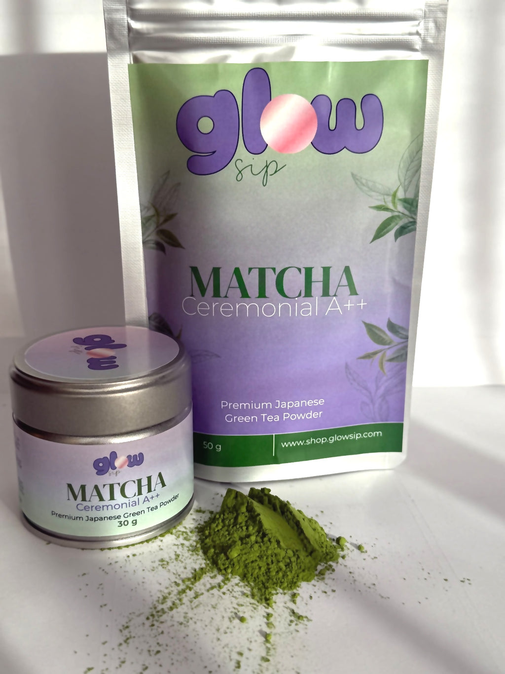 Zestaw Matcha Ceremonial A++ z Japonii 30 g + 50 g GlowSip