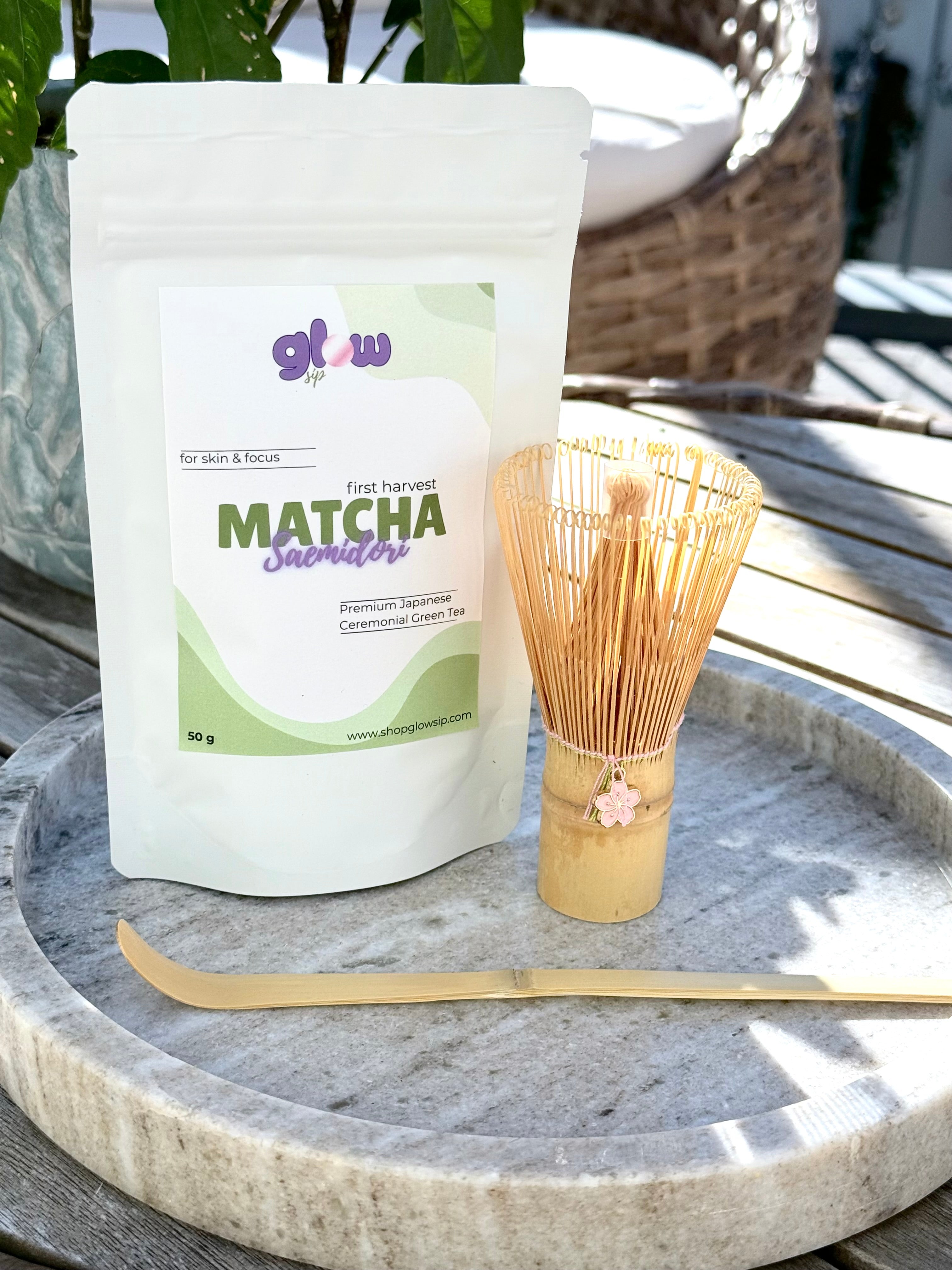 Zestaw do matchy premium  Matcha Saemidori 50g + Chasen + Chashaku gratis
