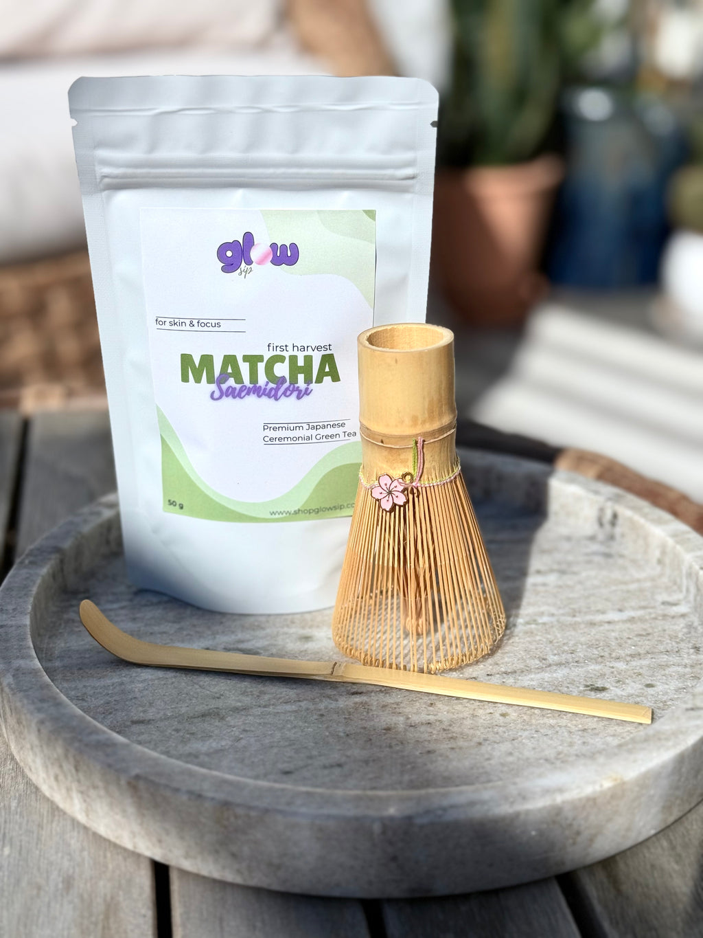 Zestaw do matchy premium  Matcha Saemidori 50g + Chasen + Chashaku gratis